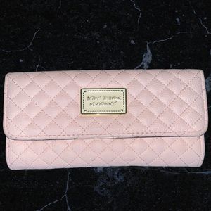 Betsey Johnson Blush Pastel Pink Quilted Wallet